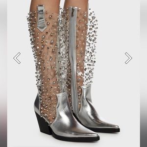 Simmi Lynxx-1 Cowboy Boots - Silver Dolls Kill
